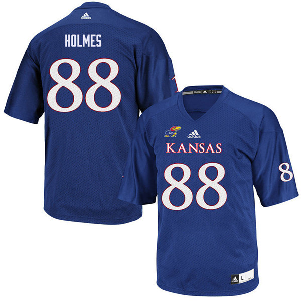 Men #88 J.J. Holmes Kansas Jayhawks College Football Jerseys Sale-Royal - Click Image to Close